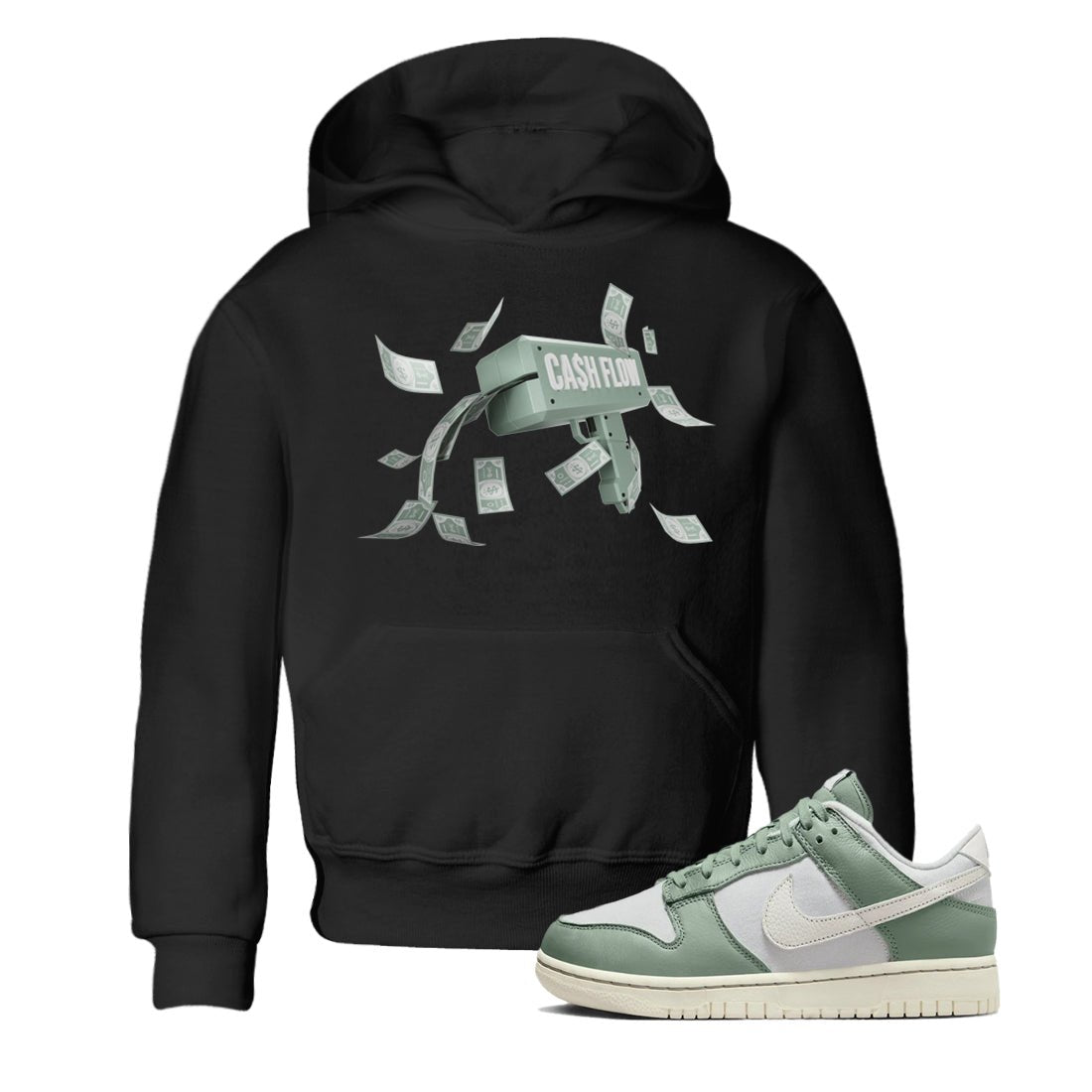 Dunk Mica Green Sneaker Match Tees Cash Flow Sneaker Tees Dunk Low Mica Green Sneaker Release Tees Kids Shirts Black 1