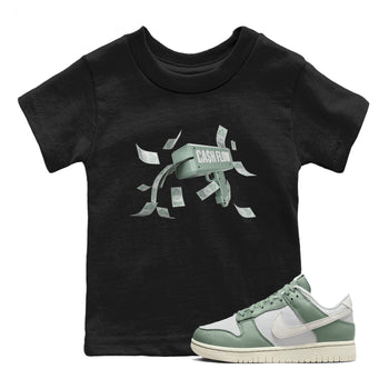 Dunk Mica Green Sneaker Match Tees Cash Flow Sneaker Tees Dunk Low Mica Green Sneaker Release Tees Kids Shirts Black 1