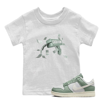 Dunk Mica Green Sneaker Match Tees Cash Flow Sneaker Tees Dunk Low Mica Green Sneaker Release Tees Kids Shirts White 1