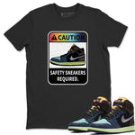 Jordan 1 Bio Hack Sneaker Match Tees Caution Sneaker Tees Jordan 1 Bio Hack Sneaker Release Tees Unisex Shirts