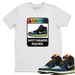 Jordan 1 Bio Hack Sneaker Match Tees Caution Sneaker Tees Jordan 1 Bio Hack Sneaker Release Tees Unisex Shirts