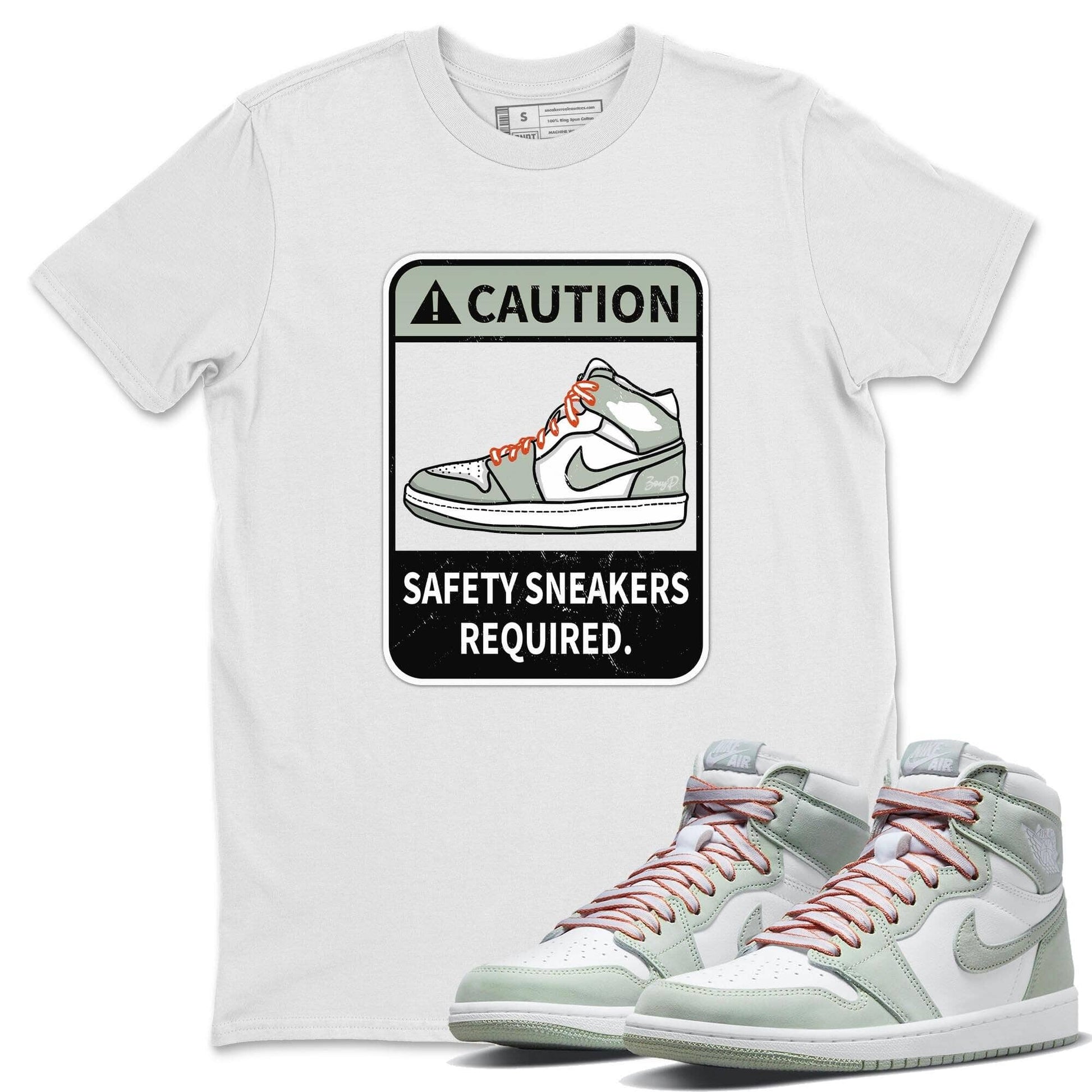 Jordan 1 Seafoam Sneaker Match Tees Caution Sneaker Tees Jordan 1 Seafoam Sneaker Release Tees Unisex Shirts