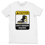 1s Yellow Ochre shirt to match jordans Caution sneaker tees Air Jordan 1 High OG Yellow Ochre SNRT Sneaker Release Tees unisex cotton White 2 crew neck shirt