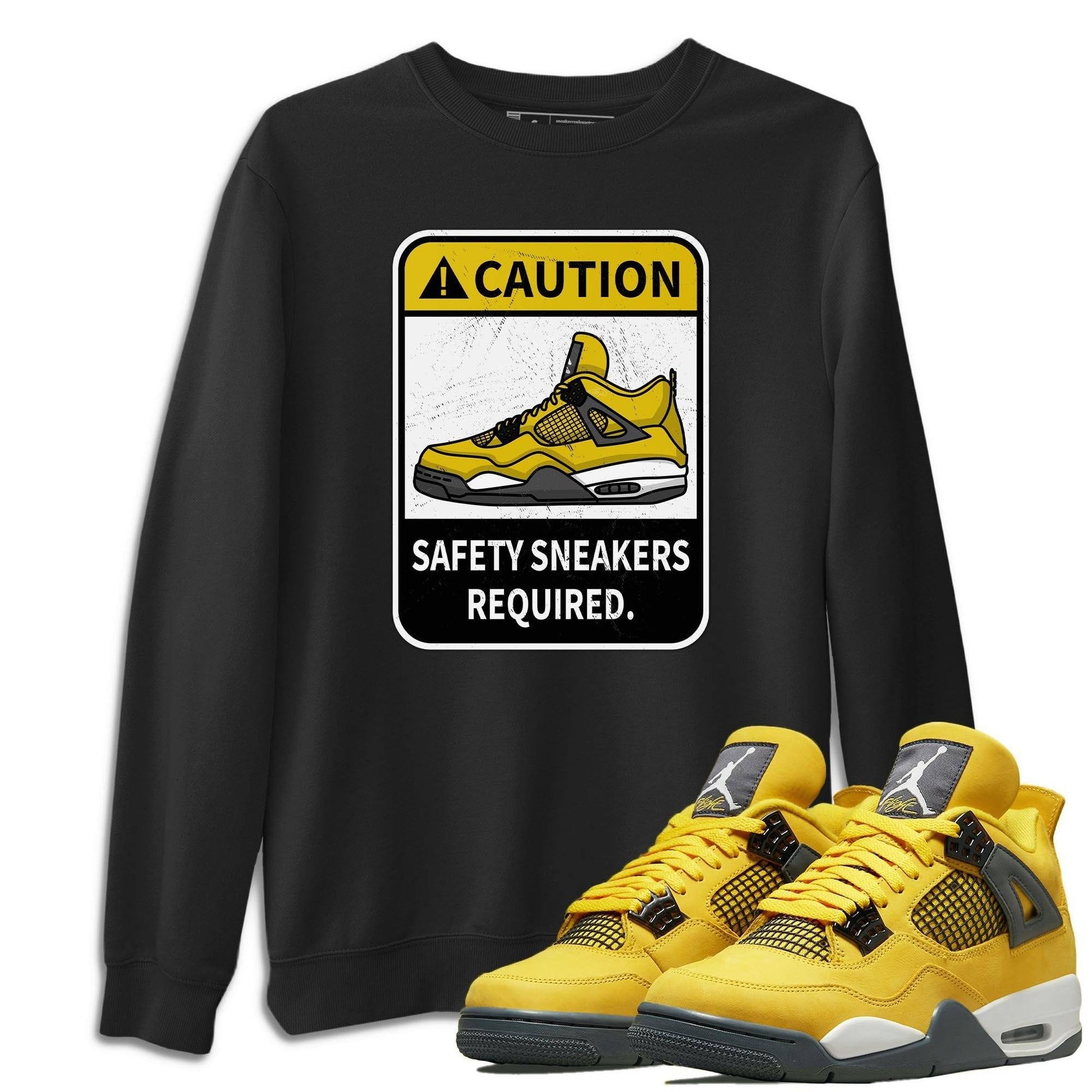 Jordan 4 Lightning Sneaker Match Tees Caution Sneaker Tees Jordan 4 Lightning Sneaker Release Tees Unisex Shirts