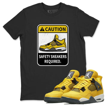 Jordan 4 Lightning Sneaker Match Tees Caution Sneaker Tees Jordan 4 Lightning Sneaker Release Tees Unisex Shirts
