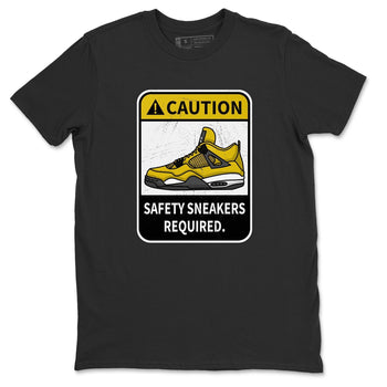 Jordan 4 Lightning Sneaker Match Tees Caution Sneaker Tees Jordan 4 Lightning Sneaker Release Tees Unisex Shirts