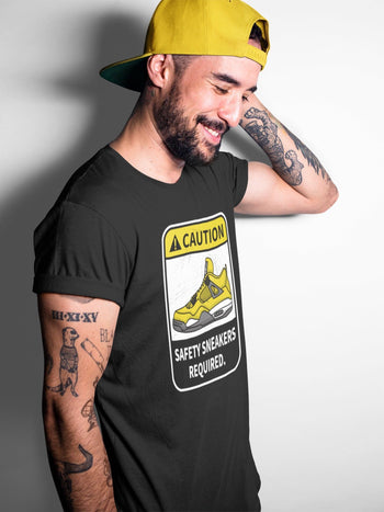 Jordan 4 Lightning Sneaker Match Tees Caution Sneaker Tees Jordan 4 Lightning Sneaker Release Tees Unisex Shirts