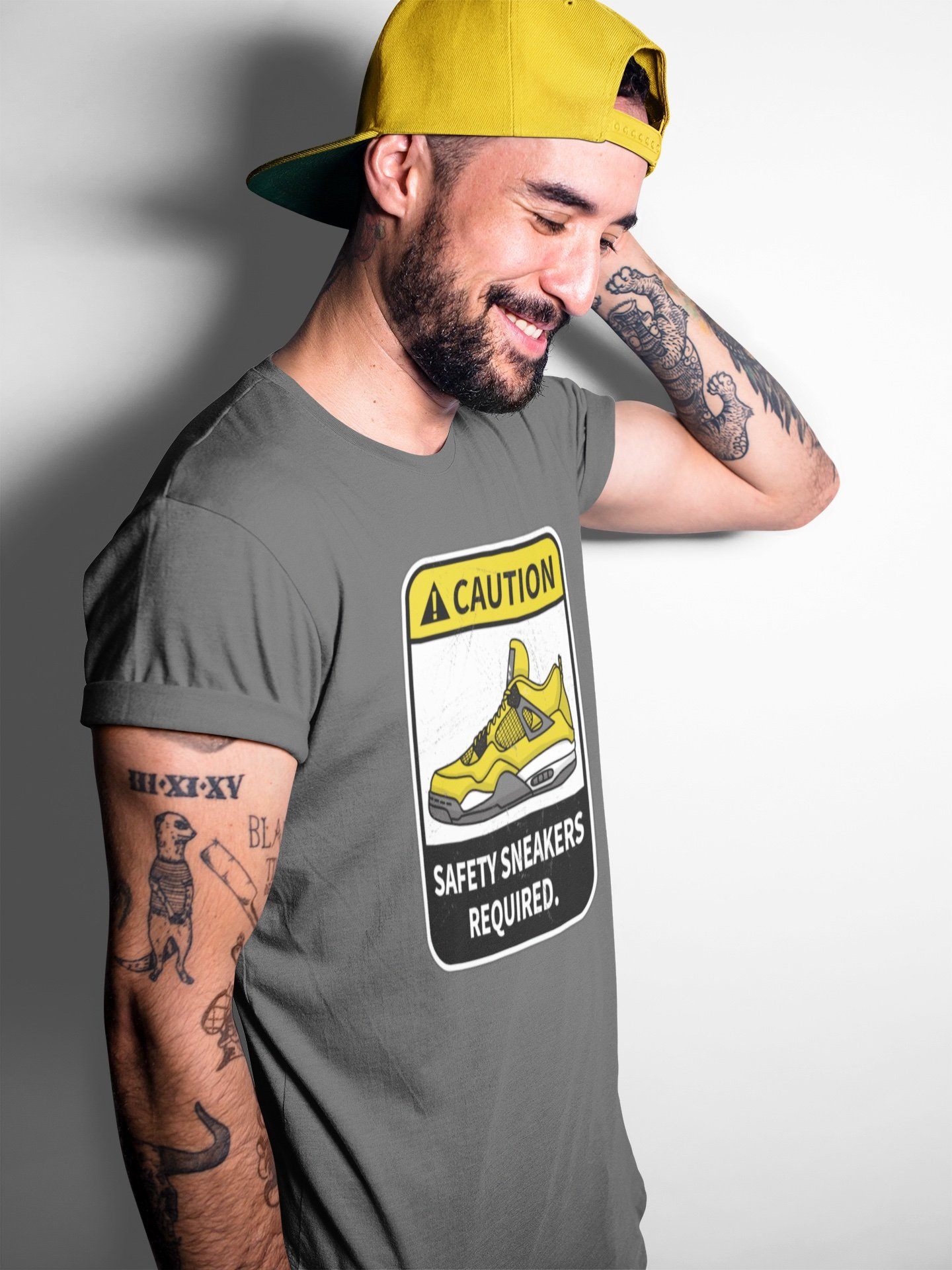 Jordan 4 Lightning Sneaker Match Tees Caution Sneaker Tees Jordan 4 Lightning Sneaker Release Tees Unisex Shirts