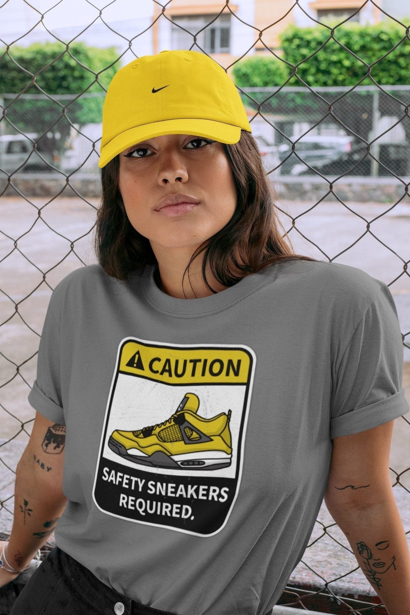 Jordan 4 Lightning Sneaker Match Tees Caution Sneaker Tees Jordan 4 Lightning Sneaker Release Tees Unisex Shirts