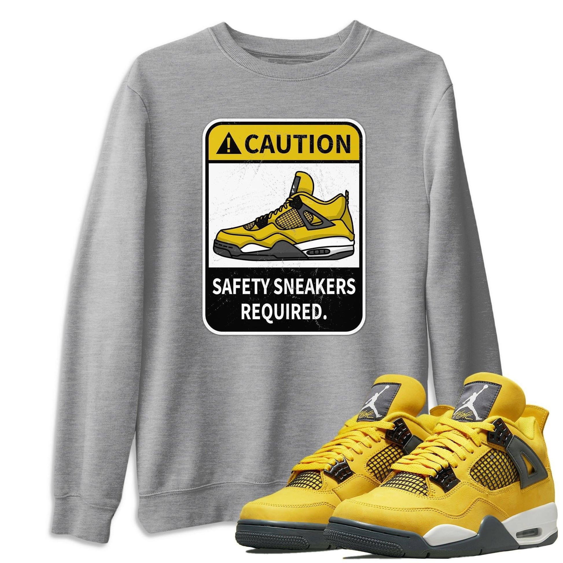 Jordan 4 Lightning Sneaker Match Tees Caution Sneaker Tees Jordan 4 Lightning Sneaker Release Tees Unisex Shirts