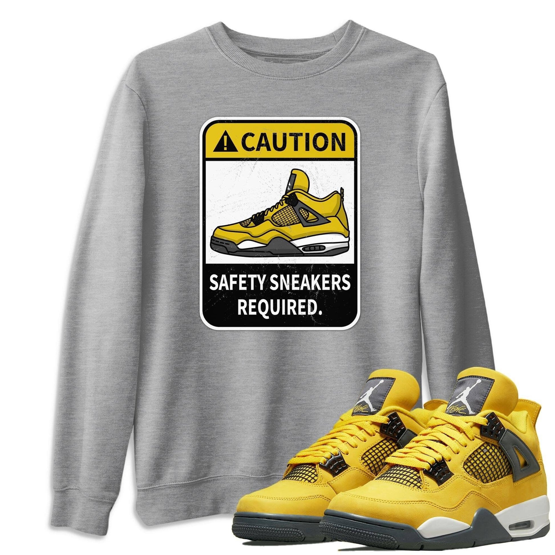 Jordan 4 Lightning Sneaker Match Tees Caution Sneaker Tees Jordan 4 Lightning Sneaker Release Tees Unisex Shirts