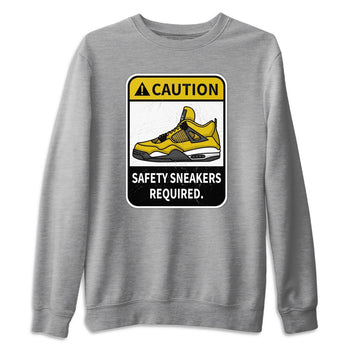 Jordan 4 Lightning Sneaker Match Tees Caution Sneaker Tees Jordan 4 Lightning Sneaker Release Tees Unisex Shirts