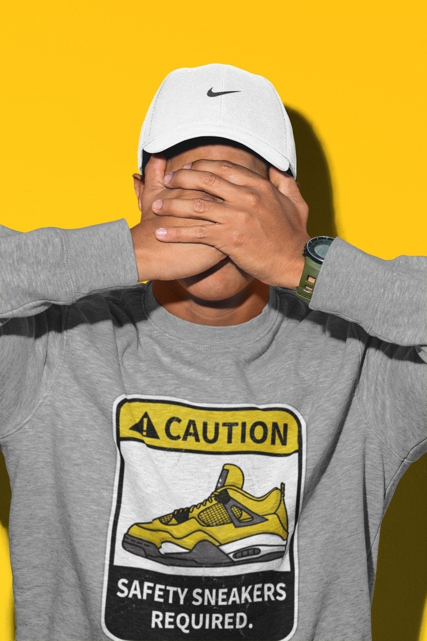 Jordan 4 Lightning Sneaker Match Tees Caution Sneaker Tees Jordan 4 Lightning Sneaker Release Tees Unisex Shirts