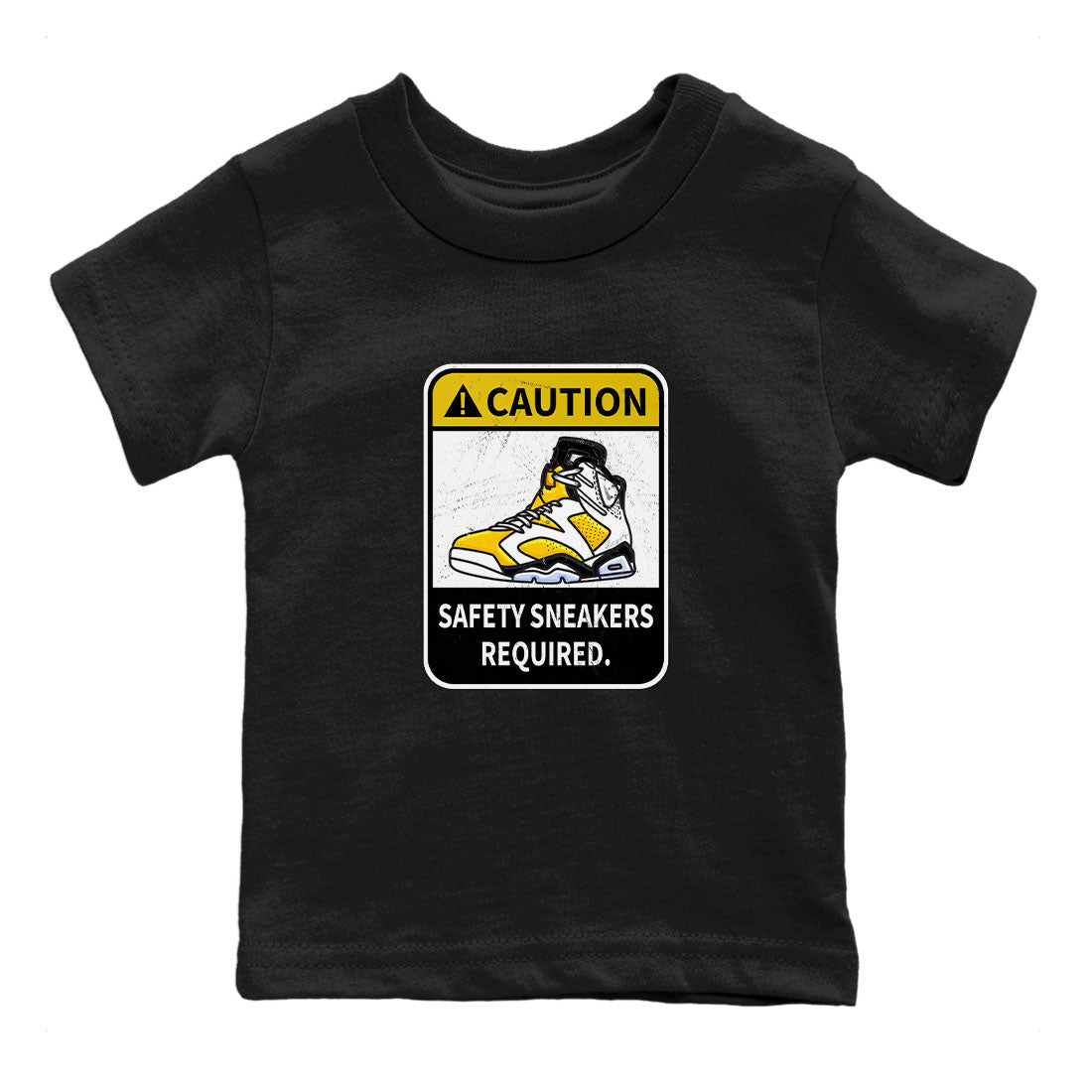 Caution sneaker match tees to Yellow Ochre 6s street fashion brand for shirts to match Jordans SNRT Sneaker Tees Air Jordan 6 Yellow Ochre unisex t-shirt Black 2 youth shirt