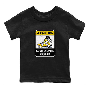 Caution sneaker match tees to Yellow Ochre 6s street fashion brand for shirts to match Jordans SNRT Sneaker Tees Air Jordan 6 Yellow Ochre unisex t-shirt Black 2 youth shirt