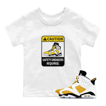 Caution sneaker match tees to Yellow Ochre 6s street fashion brand for shirts to match Jordans SNRT Sneaker Tees Air Jordan 6 Yellow Ochre unisex t-shirt White 1 youth shirt