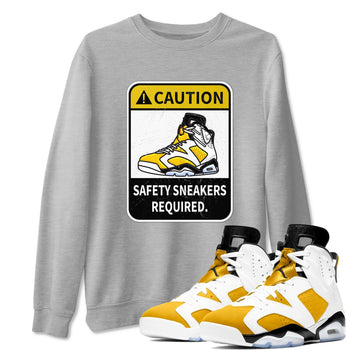 Caution sneaker match tees to Yellow Ochre 6s street fashion brand for shirts to match Jordans SNRT Sneaker Tees Air Jordan 6 Yellow Ochre unisex t-shirt Heather Grey 1 unisex shirt