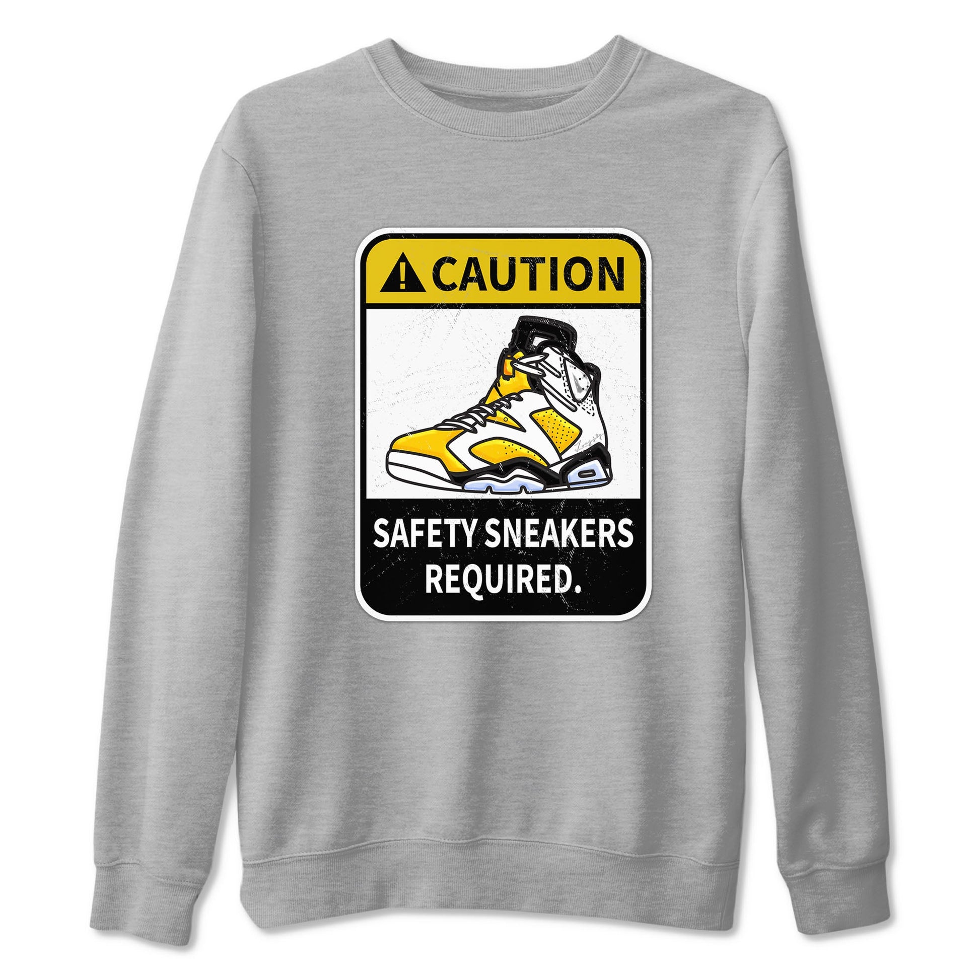 Caution sneaker match tees to Yellow Ochre 6s street fashion brand for shirts to match Jordans SNRT Sneaker Tees Air Jordan 6 Yellow Ochre unisex t-shirt Heather Grey 2 unisex shirt