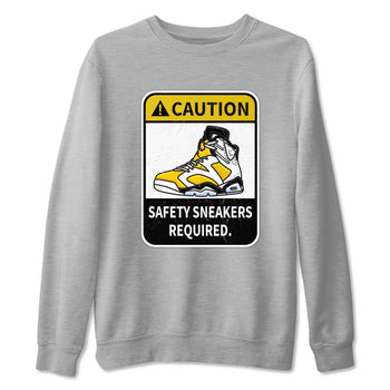 Caution sneaker match tees to Yellow Ochre 6s street fashion brand for shirts to match Jordans SNRT Sneaker Tees Air Jordan 6 Yellow Ochre unisex t-shirt Heather Grey 2 unisex shirt
