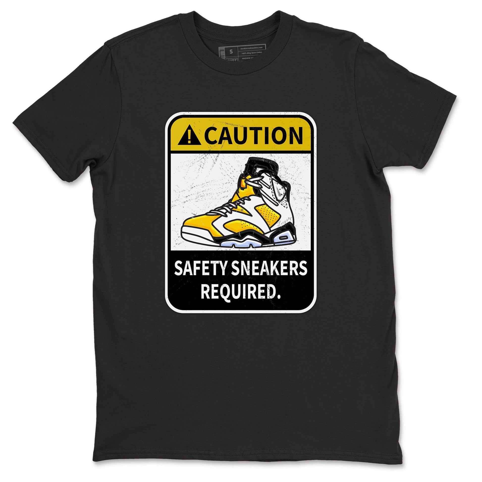 Caution sneaker match tees to Yellow Ochre 6s street fashion brand for shirts to match Jordans SNRT Sneaker Tees Air Jordan 6 Yellow Ochre unisex t-shirt Black 2 unisex shirt