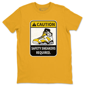 Caution sneaker match tees to Yellow Ochre 6s street fashion brand for shirts to match Jordans SNRT Sneaker Tees Air Jordan 6 Yellow Ochre unisex t-shirt Gold 2 unisex shirt