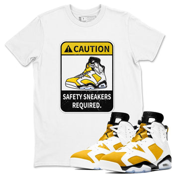 Caution sneaker match tees to Yellow Ochre 6s street fashion brand for shirts to match Jordans SNRT Sneaker Tees Air Jordan 6 Yellow Ochre unisex t-shirt White 1 unisex shirt