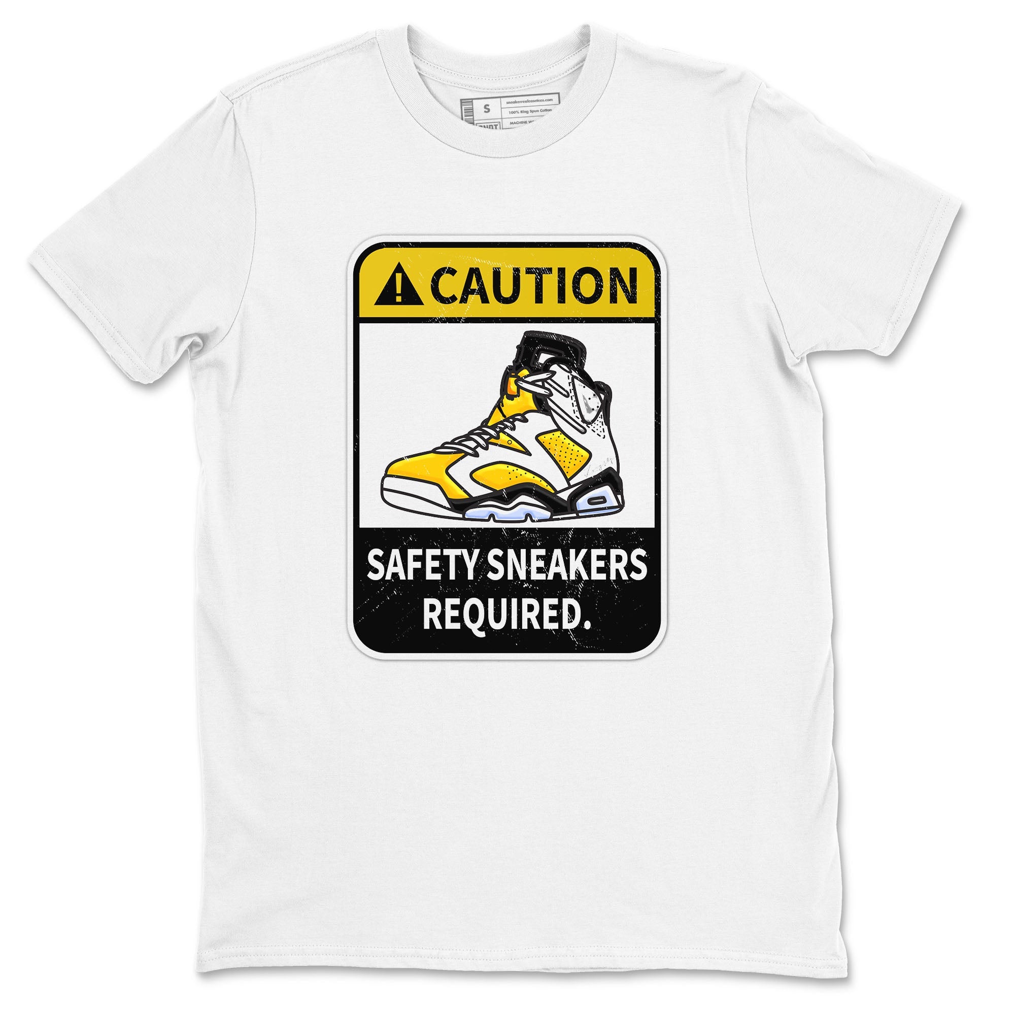 Caution sneaker match tees to Yellow Ochre 6s street fashion brand for shirts to match Jordans SNRT Sneaker Tees Air Jordan 6 Yellow Ochre unisex t-shirt White 2 unisex shirt
