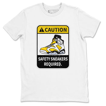 Caution sneaker match tees to Yellow Ochre 6s street fashion brand for shirts to match Jordans SNRT Sneaker Tees Air Jordan 6 Yellow Ochre unisex t-shirt White 2 unisex shirt