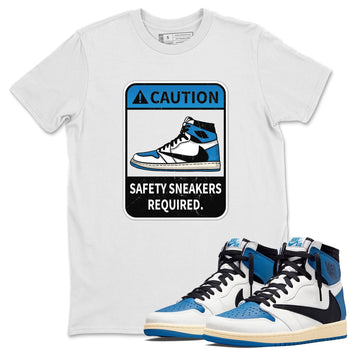 Jordan 1 Travis Scott Fragment Sneaker Match Tees Caution Sneaker Tees Jordan 1 Travis Scott Fragment Sneaker Release Tees Unisex Shirts
