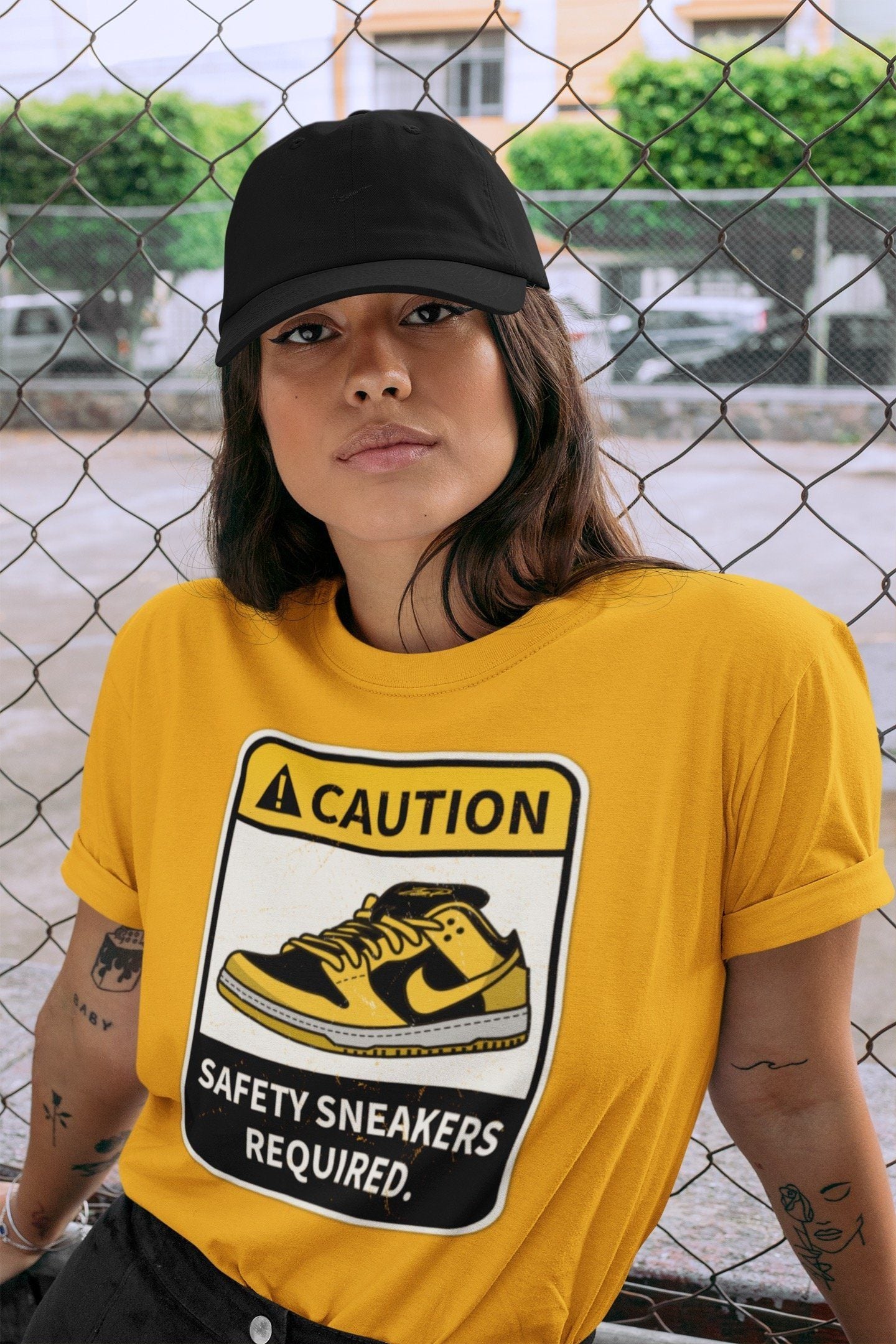 Dunk Championship Goldenrod Sneaker Match Tees Caution Sneaker Tees Dunk Championship Goldenrod Sneaker Release Tees Unisex Shirts