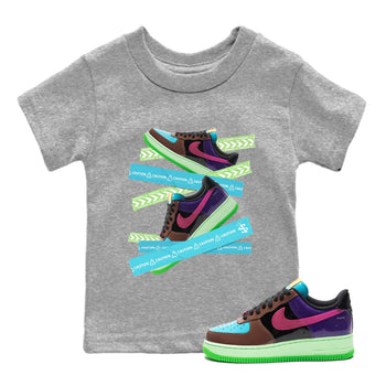 Air Force 1 Undefeated Fauna Brown Sneaker Match Tees Caution Tape Sneaker Tees Air Force 1 Undefeated Fauna Brown Sneaker Release Tees Kids Shirts