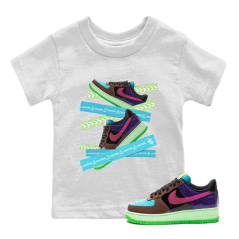 Air Force 1 Undefeated Fauna Brown Sneaker Match Tees Caution Tape Sneaker Tees Air Force 1 Undefeated Fauna Brown Sneaker Release Tees Kids Shirts