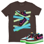 Air Force 1 Undefeated Fauna Brown Sneaker Match Tees Caution Tape Sneaker Tees Air Force 1 Undefeated Fauna Brown Sneaker Release Tees Unisex Shirts