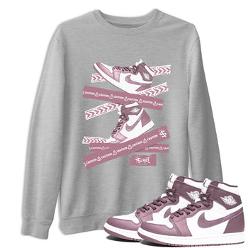 Air Jordan 1 Mauve shirt to match jordans Caution Tape sneaker matching t-shirt Jordan 1 High OG Mauve SNRT Sneaker Release Tees Unisex Heather Grey 1 T-Shirt