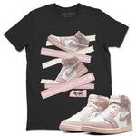 Air Jordan 1 Washed Pink Sneaker Match Tees Caution Tape Sneaker Tees Air Jordan 1 High OG WMNS Washed Pink Sneaker Release Tees Unisex Shirts Black 1
