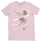 Air Jordan 1 Washed Pink Sneaker Match Tees Caution Tape Sneaker Tees Air Jordan 1 High OG WMNS Washed Pink Sneaker Release Tees Unisex Shirts Pink 2