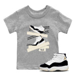 Air Jordan 11 Gratitude shirt to match jordans Caution Tape sneaker tees AJ11 Gratitude SNRT Sneaker Tees Casual Crew Neck T-Shirt Baby Toddler Heather Grey 1 T-Shirt