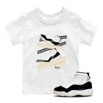 Air Jordan 11 Gratitude shirt to match jordans Caution Tape sneaker tees AJ11 Gratitude SNRT Sneaker Tees Casual Crew Neck T-Shirt Baby Toddler White 1 T-Shirt