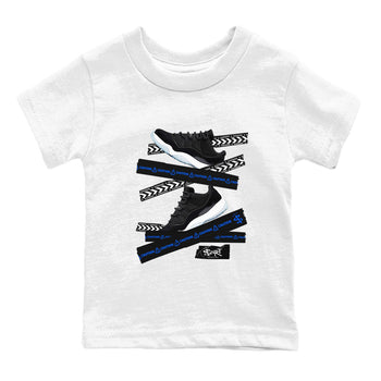 Air Jordan 11 Low Space shirt to match jordans Caution Tape sneaker tees Air Jordan 11 Black/Varsity Royal SNRT Sneaker Release Tees Streetwear baby toddler White 2 cotton Shirt