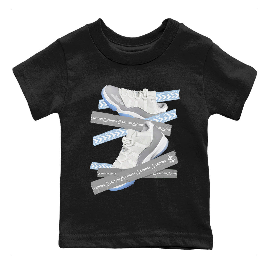 Air Jordan 11 White Cement Caution Tape Baby and Kids Sneaker Tees Air Jordan 11 Cement Grey Kids Sneaker Tees Washing and Care Tip