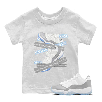 Air Jordan 11 White Cement Sneaker Match Tees Caution Tape Sneaker Tees Air Jordan 11 Cement Grey Sneaker Release Tees Kids Shirts White 1