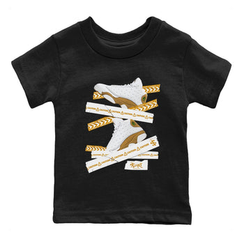 Air Jordan 13 Wheat shirt to match jordans Caution Tape sneaker tees 13 Wheat SNRT Sneaker Release Tees Baby Toddler Black 2 T-Shirt