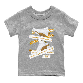 Air Jordan 13 Wheat shirt to match jordans Caution Tape sneaker tees 13 Wheat SNRT Sneaker Release Tees Baby Toddler Heather Grey 2 T-Shirt