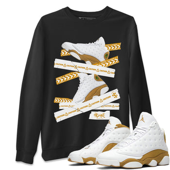 Air Jordan 13 Wheat shirt to match jordans Caution Tape sneaker tees 13 Wheat SNRT Sneaker Release Tees Unisex Black 1 T-Shirt