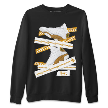 Air Jordan 13 Wheat shirt to match jordans Caution Tape sneaker tees 13 Wheat SNRT Sneaker Release Tees Unisex Black 2 T-Shirt