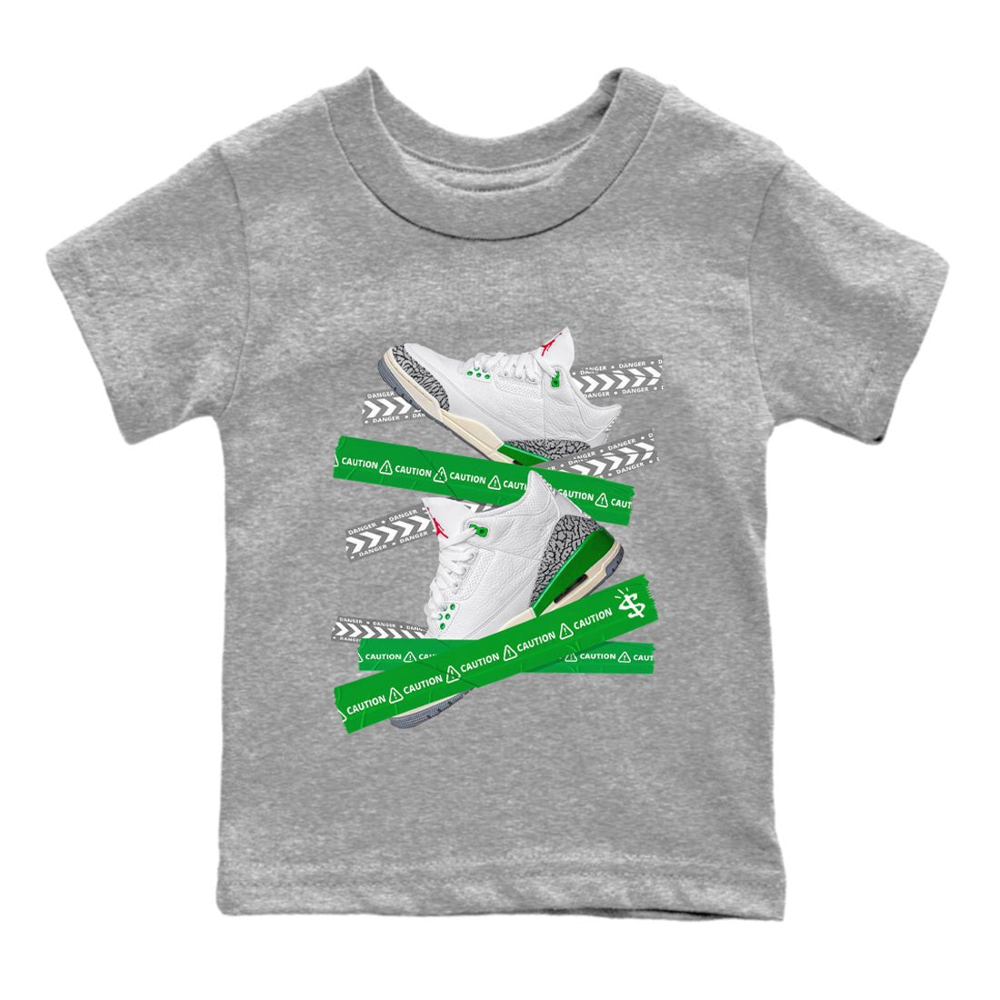 Jordan 3 Lucky Green Sneaker Match Tees Caution Tape Sneaker Tees Jordan 3 Lucky Green Sneaker Release Tees Kids Shirts