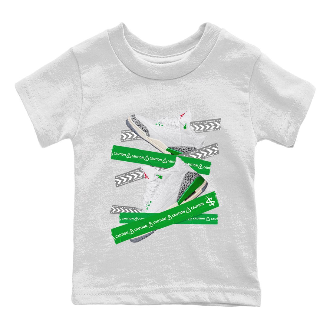 Jordan 3 Lucky Green Sneaker Match Tees Caution Tape Sneaker Tees Jordan 3 Lucky Green Sneaker Release Tees Kids Shirts