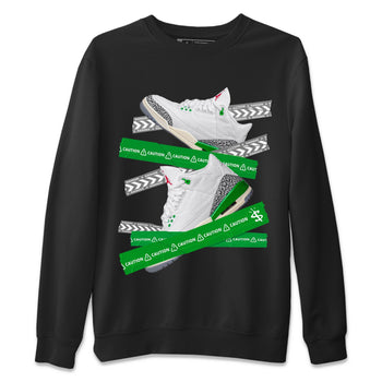 Jordan 3 Lucky Green Sneaker Match Tees Caution Tape Sneaker Tees Jordan 3 Lucky Green Sneaker Release Tees Unisex Shirts