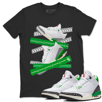 Jordan 3 Lucky Green Sneaker Match Tees Caution Tape Sneaker Tees Jordan 3 Lucky Green Sneaker Release Tees Unisex Shirts