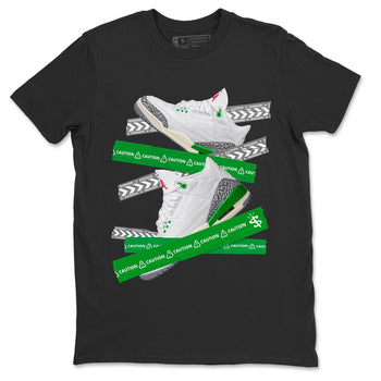 Jordan 3 Lucky Green Sneaker Match Tees Caution Tape Sneaker Tees Jordan 3 Lucky Green Sneaker Release Tees Unisex Shirts